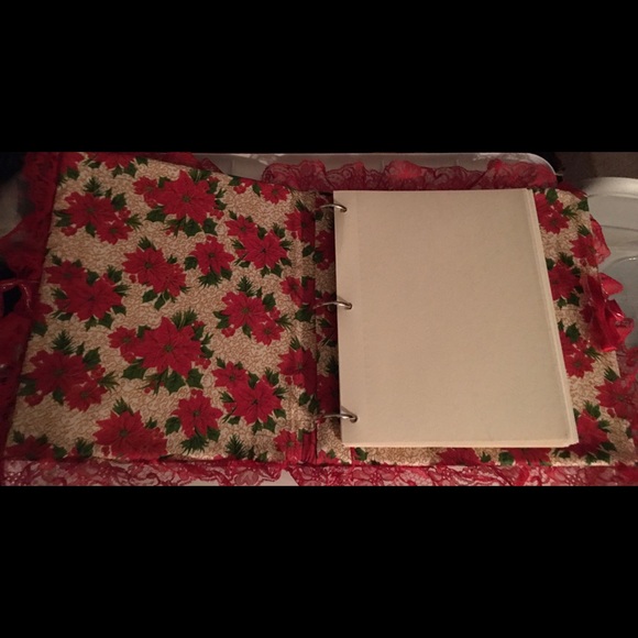 Poinsettia Flower Fabric Covered Photo Album - Picture 3 of 3